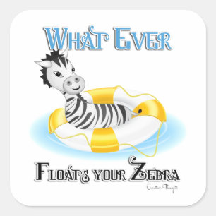 Adesivo Quadrado O que flutuar no seu zebra 4