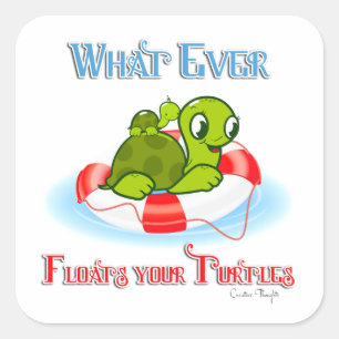 Adesivo Quadrado O Que Quer Que Flutue As Tartarugas 2