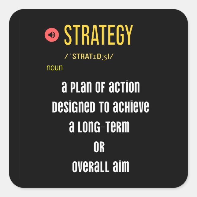 Adesivo Quadrado O que significa Estratégia? (Frente)