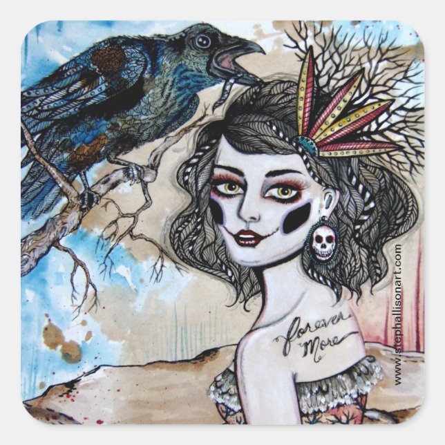 Adesivo Quadrado O Raven (Frente)