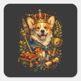 Adesivo Quadrado O Rei Corgi
