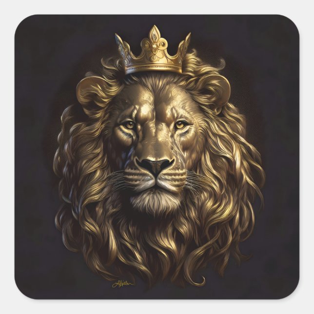 Adesivo Quadrado O Rei! O Leão não-tão-covarde de Oz (Frente)
