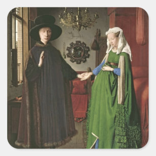 Adesivo Quadrado O retrato de Giovanni Arnolfini