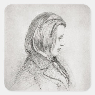Adesivo Quadrado O retrato de Johanes Brahms envelheceu vinte, 1853