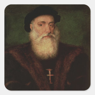 Adesivo Quadrado O retrato presumiu ser de Vasco da Gama c.1524