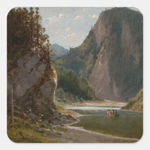 Adesivo Quadrado O rio Dunaje nas Montanhas do Pieniny