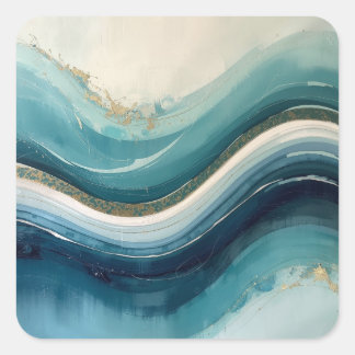 Adesivo Quadrado O Ritmo das Ondas – Uma Interpretação Abstrata d
