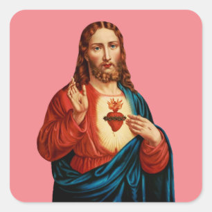 Adesivo Quadrado O Sagrado Coração de Jesus