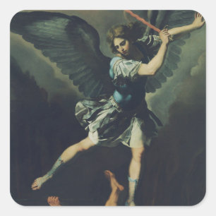 Adesivo Quadrado O santo Archangel Michael derrota o diabo