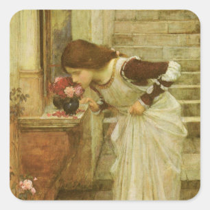 Adesivo Quadrado O santuário pelo Waterhouse de JW, arte do