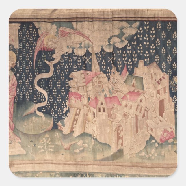 Adesivo Quadrado O segundo anjo anuncia a queda da Babilônia (Frente)