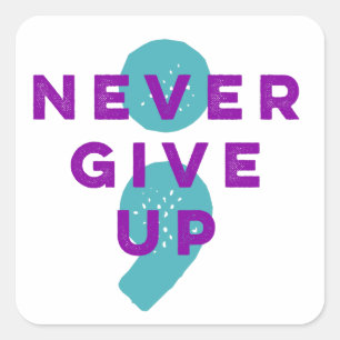 Adesivo Quadrado O Semicolon do projeto nunca dá acima a prevenç