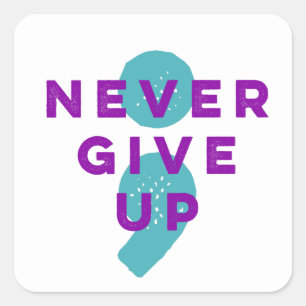 Adesivo Quadrado O Semicolon do projeto nunca dá acima a prevenç
