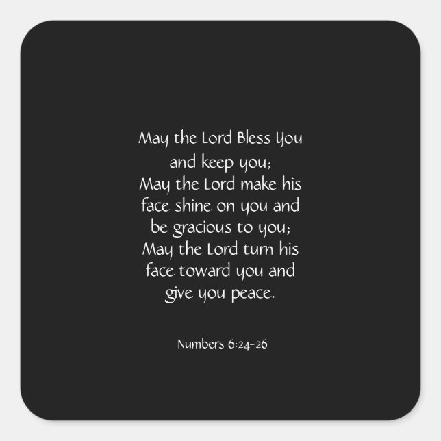 Adesivo Quadrado O Senhor Abençoa-Te Vestido (Frente)