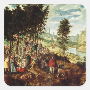 Adesivo Quadrado O sermão de St John o baptista, c.1550