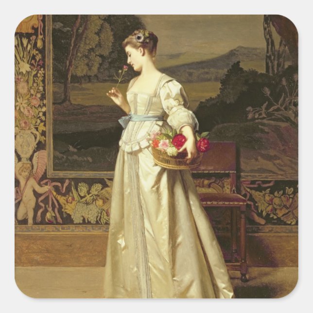 Adesivo Quadrado O soquete do Rosa (óleo no painel) (Frente)