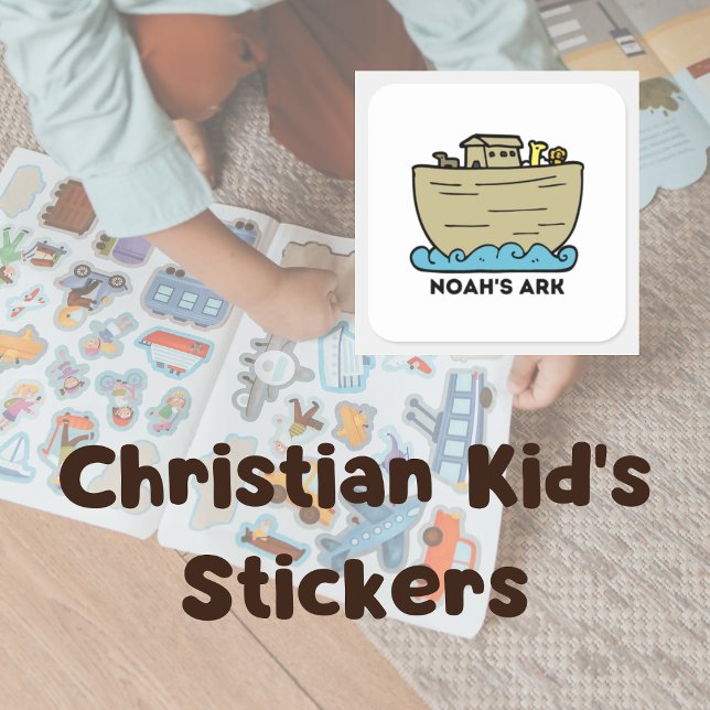 Adesivo Quadrado O Sticker do Noah's Ark Kid (Criador carregado)