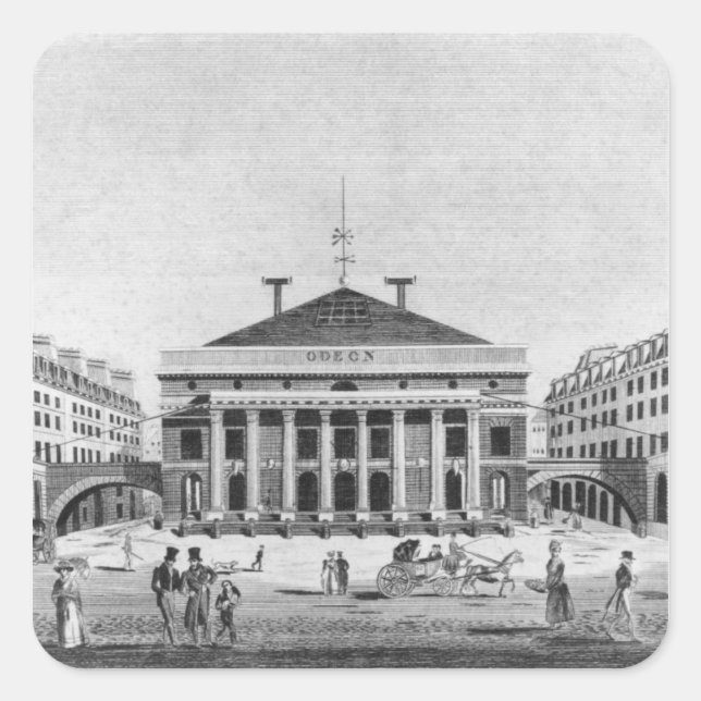 Adesivo Quadrado O Teatro de Odeon, 1830 (Frente)