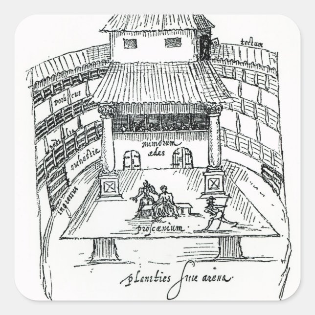 Adesivo Quadrado O Teatro Swan, Southwark (Frente)