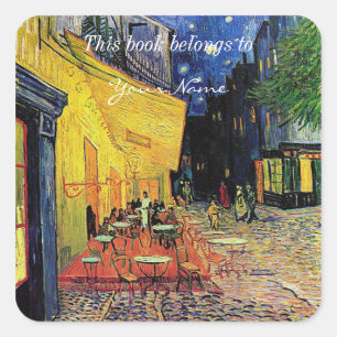 Adesivo Quadrado o terraço de café no local do fórum, Arles..
