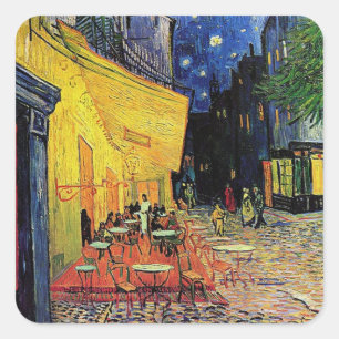 Adesivo Quadrado O terraço do café na place du forum, Arles, às