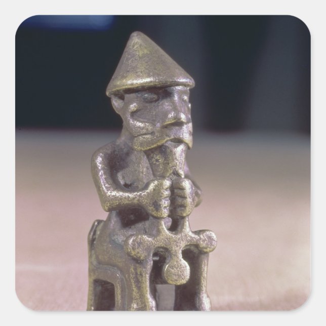 Adesivo Quadrado O Thor com um martelo, estatueta encontrou em (Frente)