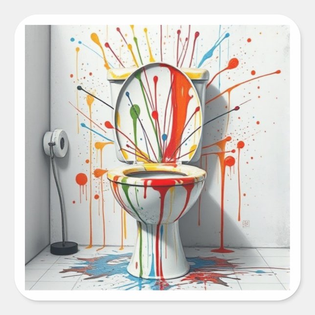 Adesivo Quadrado O "trabalho fART" (Frente)