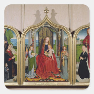 Adesivo Quadrado O Triptych da família de Sedano, c.1495-98