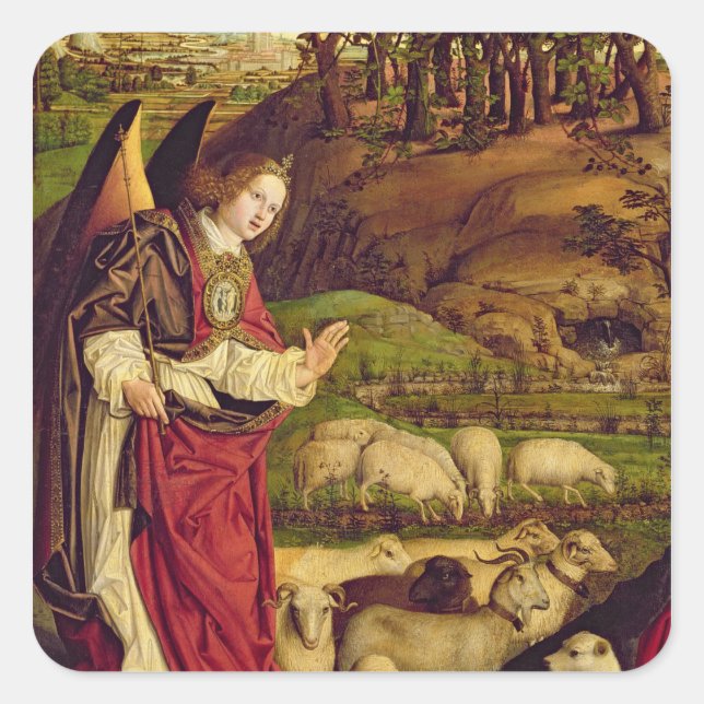 Adesivo Quadrado O Triptych de Moisés e o Burning Bush (Frente)