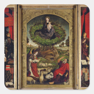 Adesivo Quadrado O Triptych de Moses e de Bush ardente