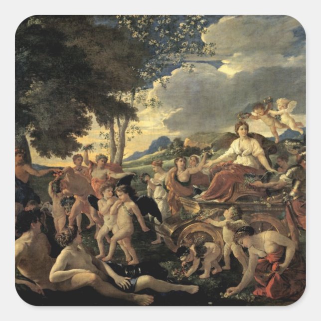 Adesivo Quadrado O triunfo da Flora, c.1627-28 (Frente)