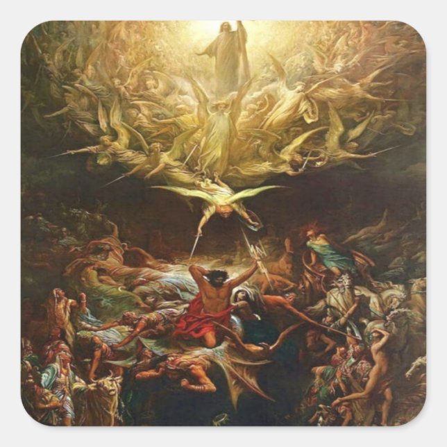 Adesivo Quadrado O Triunfo Do Cristianismo Por Gustave Dore (Frente)
