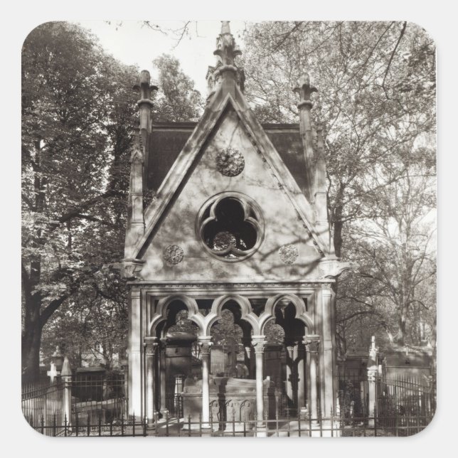 Adesivo Quadrado O Túmulo de Abelard e Heloise, construído em 1817 (Frente)