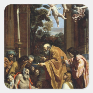 Adesivo Quadrado O último sacramento de St Jerome, 1614