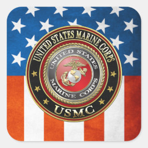 Adesivo Quadrado O USMC simboliza [edição especial] [3D]