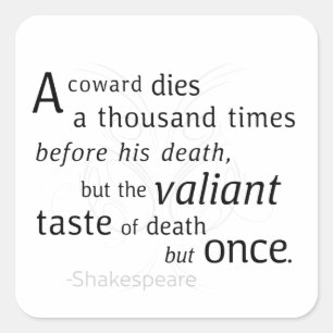 Adesivo Quadrado O Valiant morre, mas uma vez Shakespeare