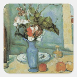 Adesivo Quadrado O Vaso Azul (Flores e Frutas) de Paul Cezanne