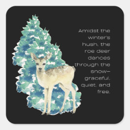 Adesivo Quadrado O Veado Ré Dança Pela Neve
