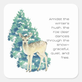 Adesivo Quadrado O Veado Ré Dança Pela Neve