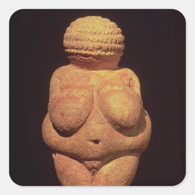 Adesivo Quadrado O Vênus de Willendorf, Símbolo de Fertilidade (Frente)