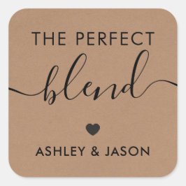 Adesivo Quadrado O Vestido De Café, Casamento, Kraft.