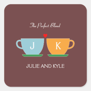 Adesivo Quadrado O Vinheta/ Envelope do Favor da Mistura Perfeita