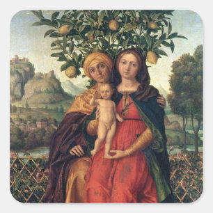 Adesivo Quadrado O Virgin e a criança com St Anne, 1510-18