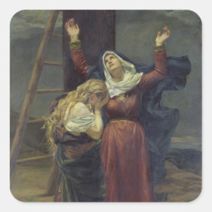 Adesivo Quadrado O Virgin no pé da cruz