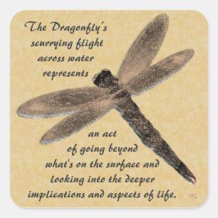 Adesivo Quadrado O Voo da Dragonfly