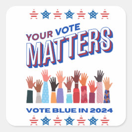 Adesivo Quadrado O Vosso Voto Faz Eleições 2024