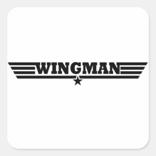Adesivo Quadrado O Wingman voa o logotipo