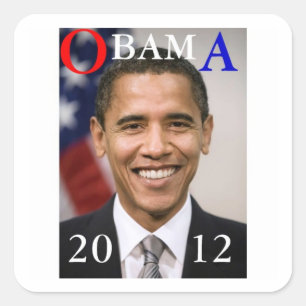 ADESIVO QUADRADO OBAMA 2012