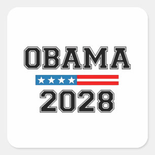 Adesivo Quadrado Obama 2028 Democracy Election USA