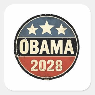 Adesivo Quadrado Obama 2028 Política Eleitoral dos EUA